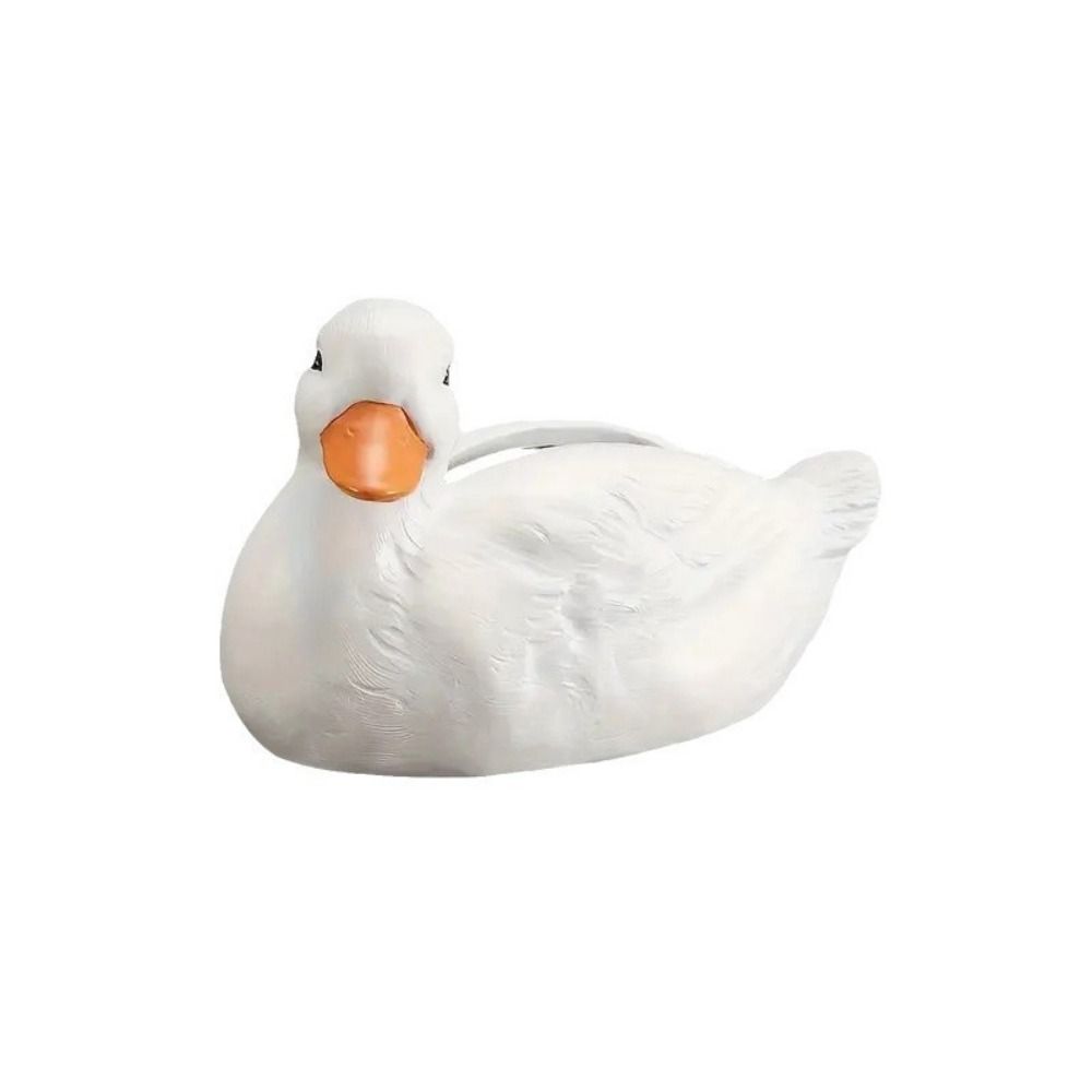 Water-proof Resin Duck Tissue Box Hollow Bottom Animal Ornament Duck Shaped Tissue Dispenser Durable Convenient