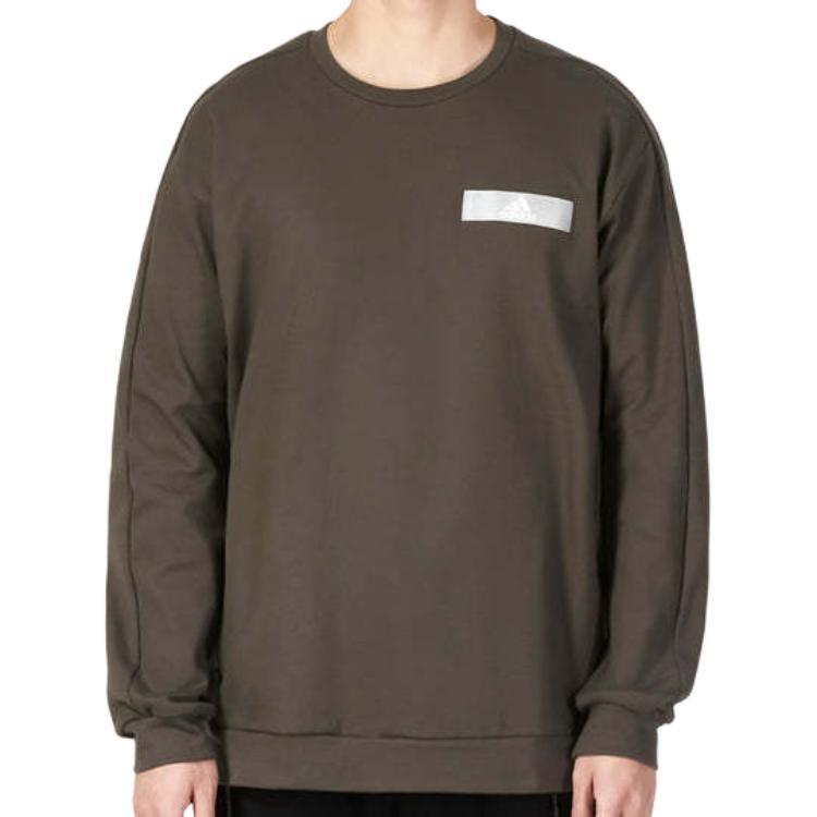 Adidas Sweatshirts Men's Olive Green Crew Neck Moderate Regular HY5838