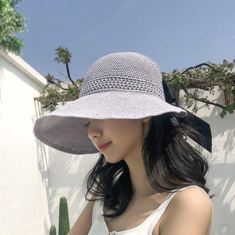

and Summer Sun Hat Female Topless Hat Internet Celebrity Sun Hat Broad-Brimmed Hat Put Sun Protection Hat Summer Hat Foldable Roll Hat Butterfly Grey (Orderable)