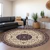 Round Persian Pattern Area Rug for Living Room Home Decoration Oriental Vintage Boho Style Accent Floor Mat Decor