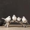 Creative Simulated Bird Figurine Standing on The Branch Home Living Room Desktop Craft Decoration Housewarming Gifts for Friends