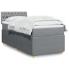 Exclusive House - Bed Slat Base with Mattress Light Grey 100x200cm Fabric