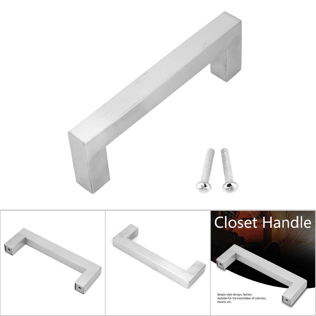 Maniglia Argentata per Armadietto in Acciaio Inossidabile 304 da 12 mm Semplice Accessorio per Ante di Mobili(108mm)