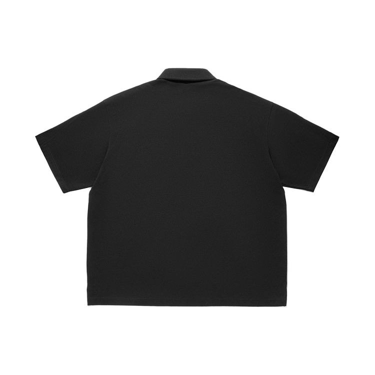 Li Ning Vital Series Solid Color Loose Casual Short Sleeve Polo Shirt Unisex Polo Shirts Black APLU035-1