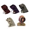 Stylish Stripe Balaclava Hat Women Light Weight Breathable Hat Outdoor Sport Hat for Travel and Shopping