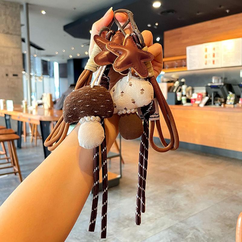 Maillard Style Star Mushroom Handbag Pendant Beautiful Hanging Rope Bag Decoration Super Cute And Fashionable Bag Accessory