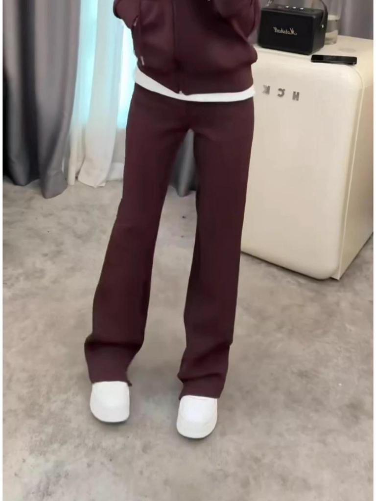 Plus Size Women's Sportswear Set: Hooded Jacket & Wide Leg Pants for Spring/Autumn – Sizes 2-300 Jin