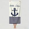 Fashion print Blue Anchor Towel Drying Bath Towel Applicable To Light Swimming Camping Yoga Beach Out