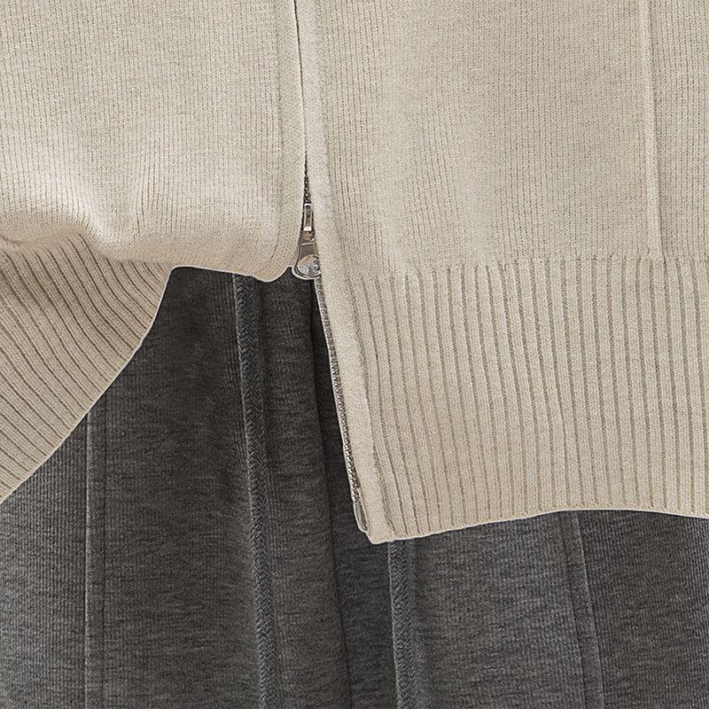 Damski dzianinowy top z długim rękawem ze stójką