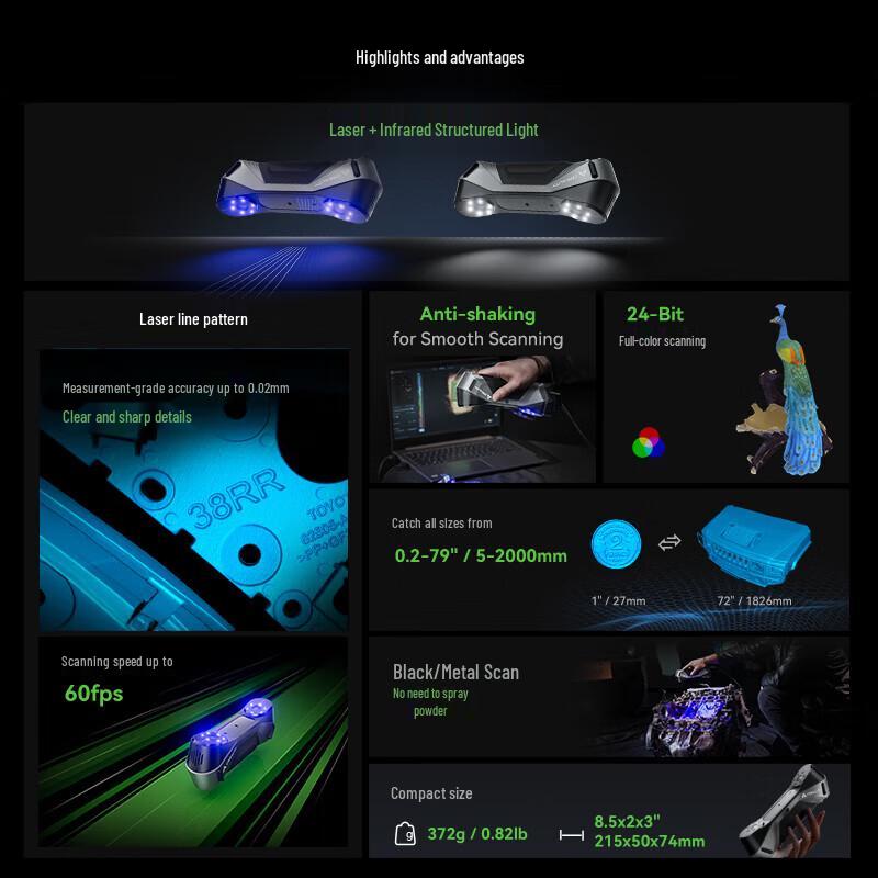 Creality 3D CR-Scan Raptor SE Portable Handheld 3D Scanner