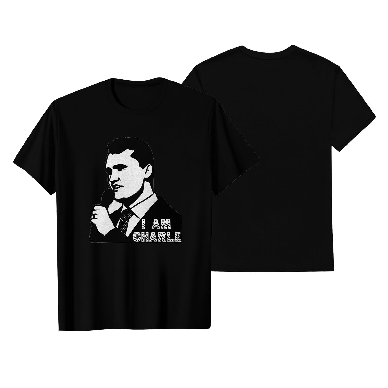 

Унисекс Круглый вырез Повседневный принт Футболка с короткими рукавами Топ XL чёрный