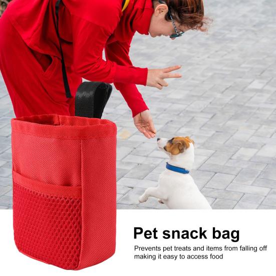 Pet Snack Bag Portable Dog Treat Bag with Mesh Pocket Oxford Cloth