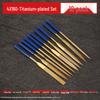 Diamond Steel File Set: Fine Alloy, Assorted Shapes for Metal Grinding and Deburring - Triangle, Half-Round, and Mini Shaping Tools.