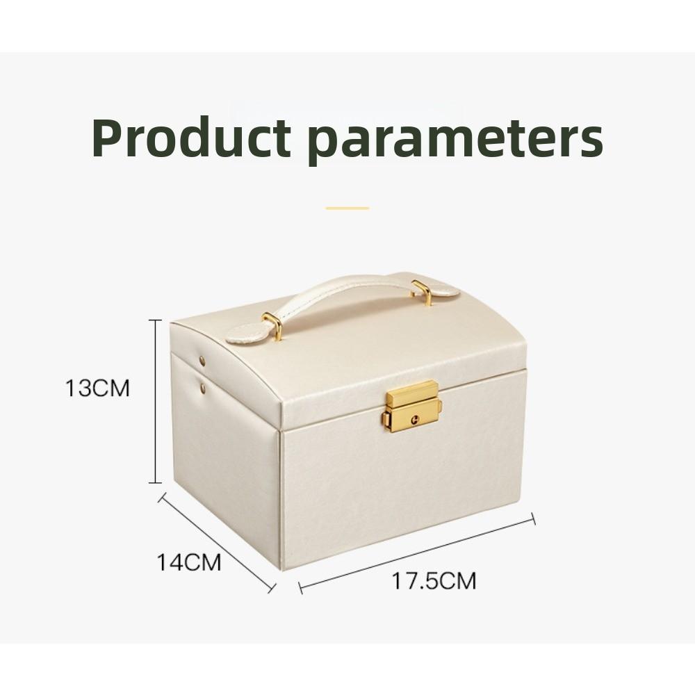 Three-layer Jewelry Storage Box with Lock Drawer Type Leather PU Earrings, Earrings, Rings, Jewelry Box Storage
