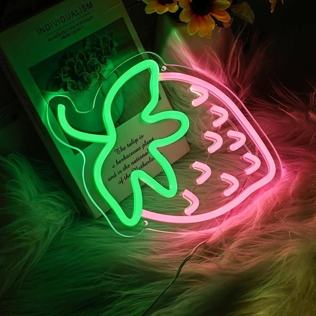 Strawberry Neon Sign, Girly Room Decoration Aesthetic Led Neon Signs, Strawberry Room Decoration Dessert Shop Decoration Neon Light Sign 11.81″ ×