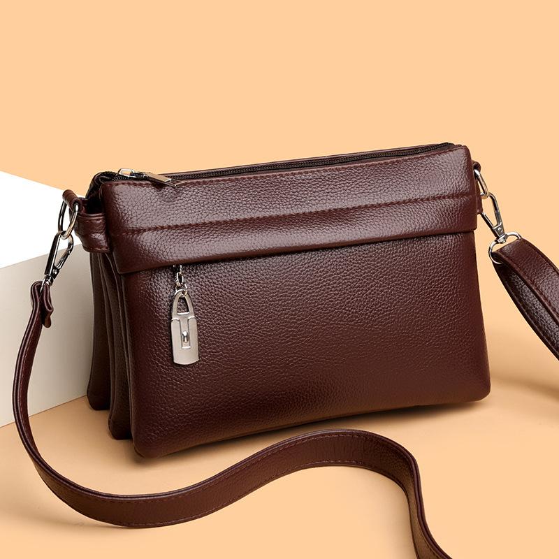 New Mother Bag Light Luxury One Shoulder Genuine Leather Texture Fashionable and Versatile Women's Embroidered Crossbody Women's Bag