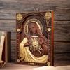Vintage Religious Church Virgin Mary Sacred Heart Wood Sculpture, Catholic Saint Image Home Decoration