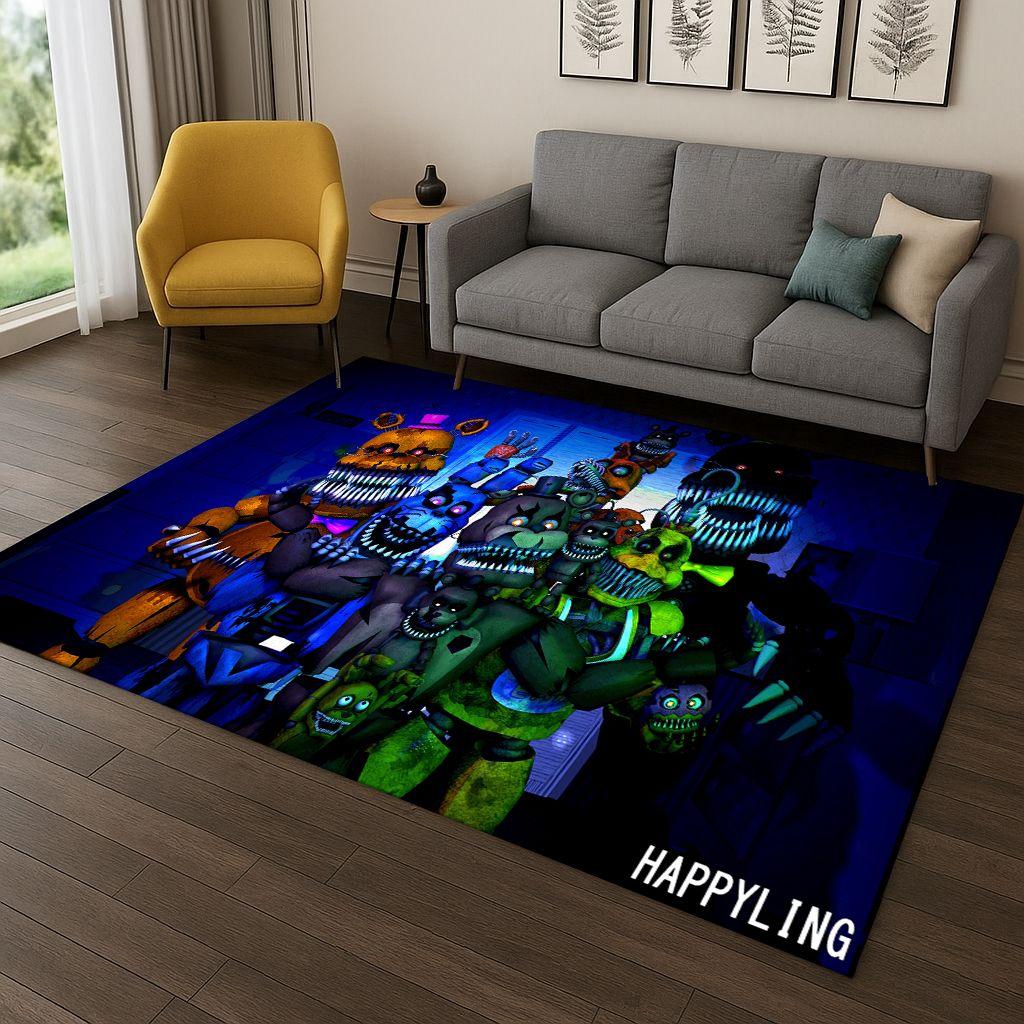 3D Spiel F-FNAF Freddy Cartoon Teppich für Zuhause Schlafzimmer Wohnzimmer Sofa Fußmatte Dekoration, Kinder Spielteppich Rutschfeste Matte Geschenk