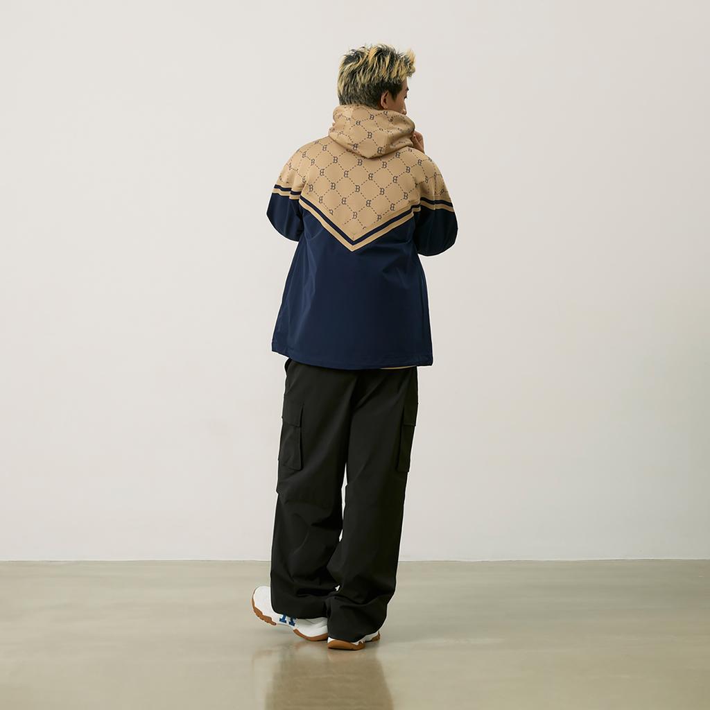 New MLB MONOGRAM Collection Boston Red Sox FW24 Windproof Jacket Unisex Light Beige 3AWJM0144-43BGL