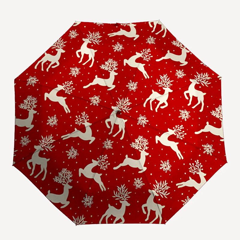 

1pc Reindeer Pattern Automatic Folding Umbrella - Portable Collapsible 8-Rib Umbrella for All Seasons yy251119188