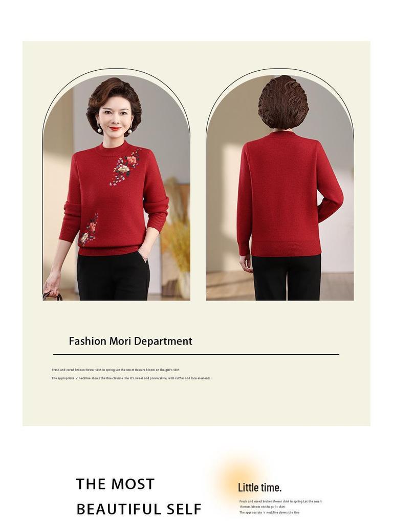 Mom's 2025 Winter Velvet Sweater: Stylish, Thick, and Warm for Middle-Aged & Elderly Women