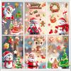 3D Santa Claus & Reindeer Static Clings for Windows - Self-Adhesive Christmas Decorations