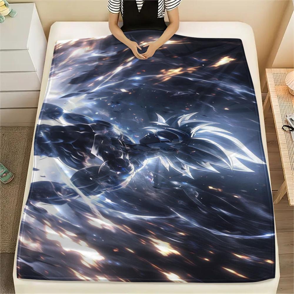 Goku Practical Household Printed Blanket, Flannel Blanket Ideal for Sofa, Bed, Bedroom, Chair & Outdoor Picnic.-TING