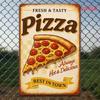 Vintage Pizza Lover Metal Sign 8x12 Inch Rustic Iron Tin Wall Decor for Home Kitchen Bar Retro Art Print