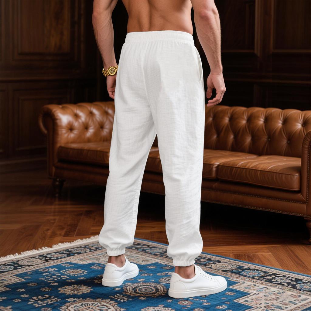 Men's Summer Thin Drawstring Jogger Pants, Casual And Comfortable Trousers