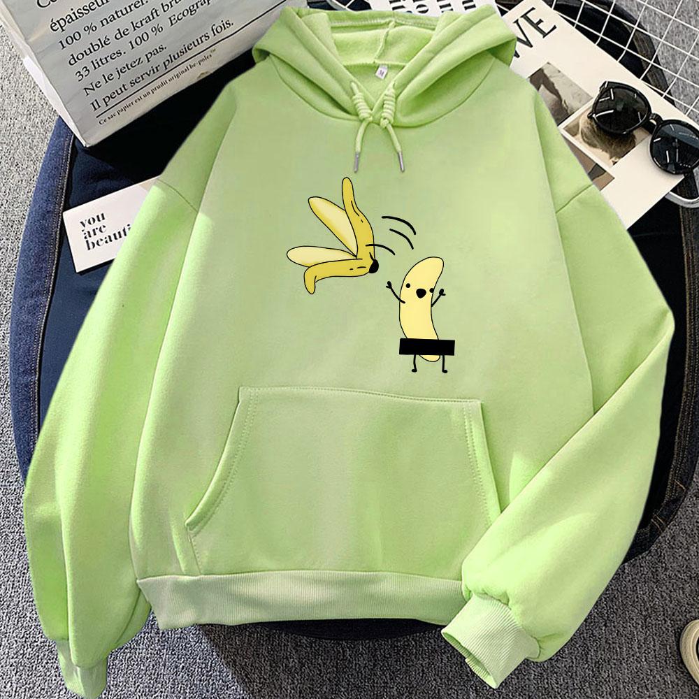 Naked Banana Aesthetic Hoodies Women/Men Cartoon Printed Sweatshirts Casual Tops Cartoon Unisex Autumn Winter Pullovers Hoody