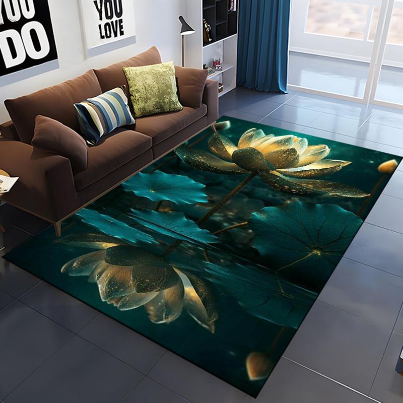Lotus Flower Carpet for Living Room Home Decoration Sofa Table Big Area Rugs Bathroom Non-slip Floor Mats Bedroom Bedside Carpet