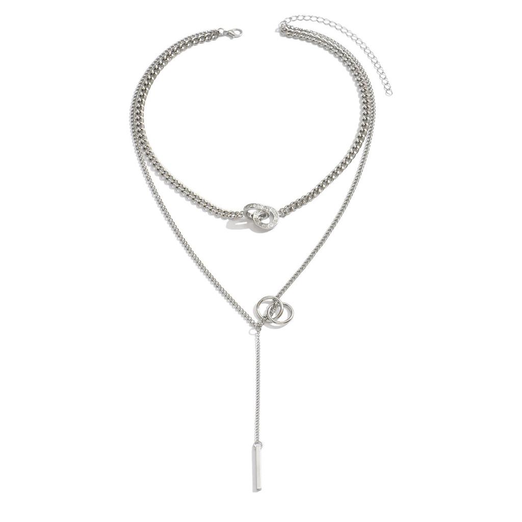 Geometric Alloy Pendant Necklace With Dangle Drop For Women And Men Summer