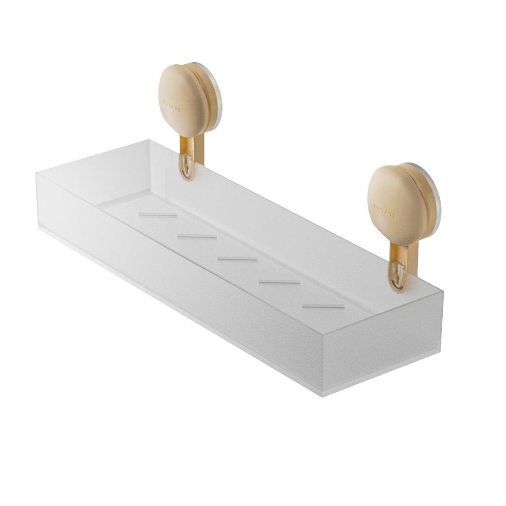 Frosted Suction Cups Shower Shelves Wall Mounted Cosmetics Storage Rack  For Home
