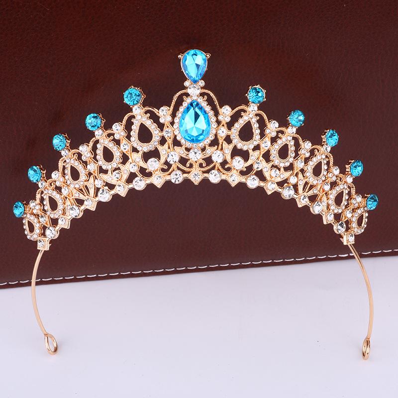 Retro Bridal Crown Tiara Princess Prom Party Queen Hair Crown Alloy Rhinestone Crown