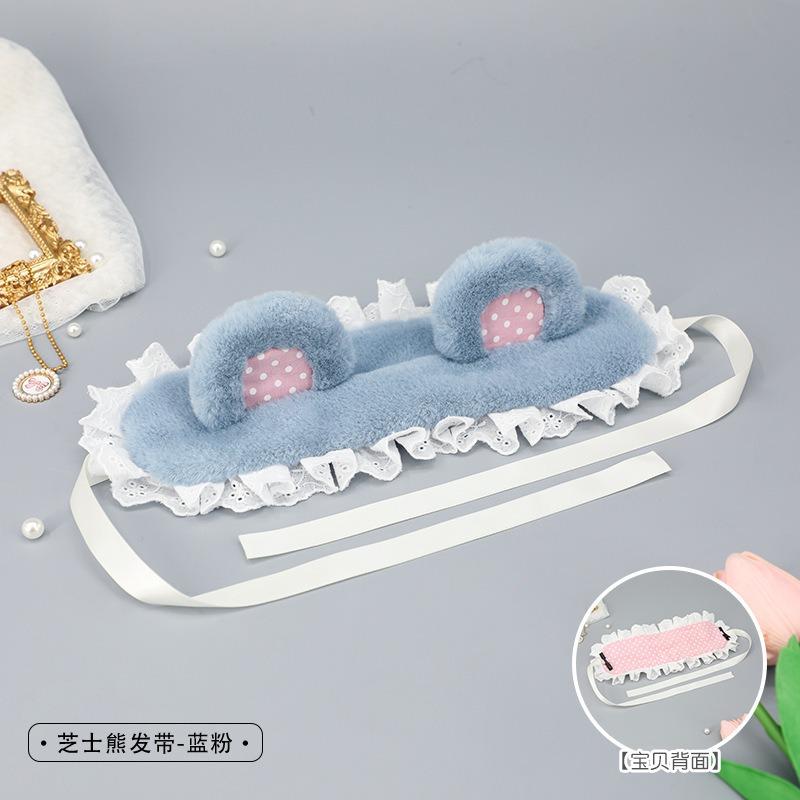 Handmade Plush Cat Ears Polka Dots Hair Accessories Sweet Cute Headgear Hairpin Lolita Cat Ears Headband