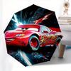 Parapluie Thème Lightning McQueen, Cars Entièrement automatique 8 baleines structure en fer durable, design compact à trois plis, parfait comme cadeau, parapluie de voyage