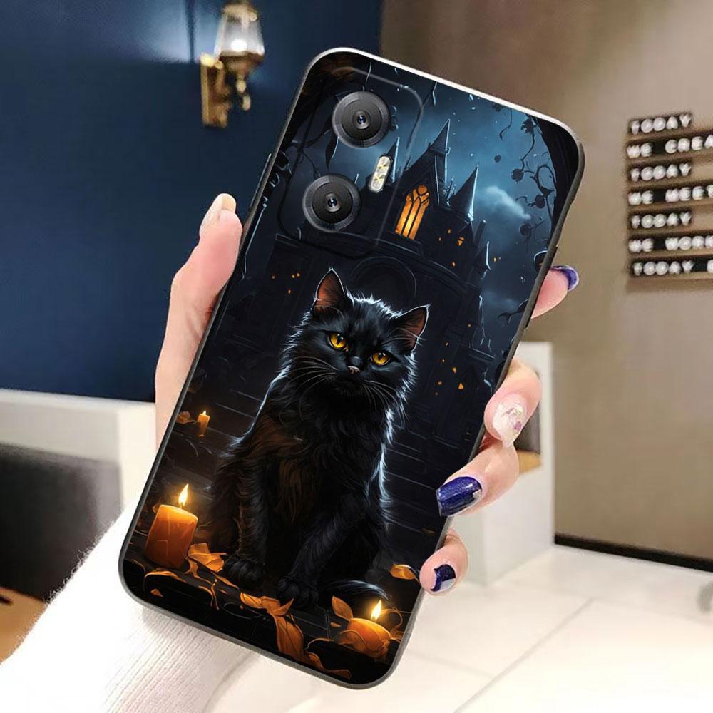 Black Cat Staring Eye Cover Phone Case For Infinix HOT 9 10 10I 10S 11 11S 12 12I 20 20I 20S 30 30I ZERO X 20 30 Play Case Funda