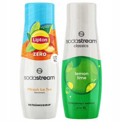 2x SodaStream Lipton Té Helado Melocotón Jarabe Cero Azúcar + Limón Lima