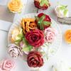 50/100PCS Artificial Flowers Head Home Room Garden Valentine' Decora Wedding Garden Rose Diy Gift Box Bridal Bouquet Accessories