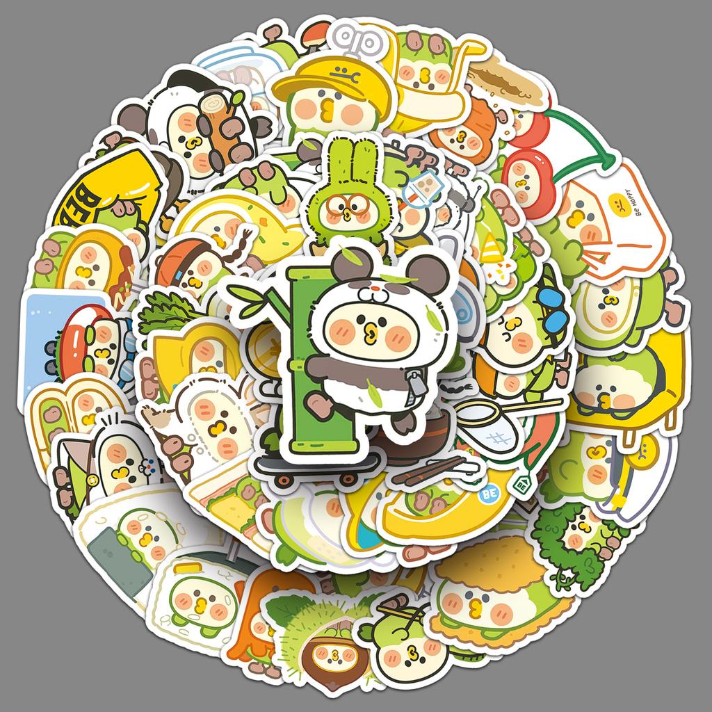 50 Little Parrot Stickers Personalized Cartoon Cute Decorative Mobile Phone Suitcase Gulka Hand Account Stickers