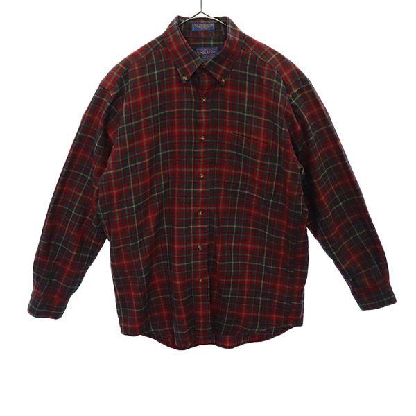 

PENDLETON check Long sleeve 100% wool Button down shirt M Men s Used