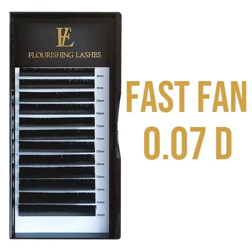Flourishing Lashes Mega Volume Natural Long Korean PBT Fibers Handmade Matte Black Super Soft Easy Fan Eyelash Extensions Rapid