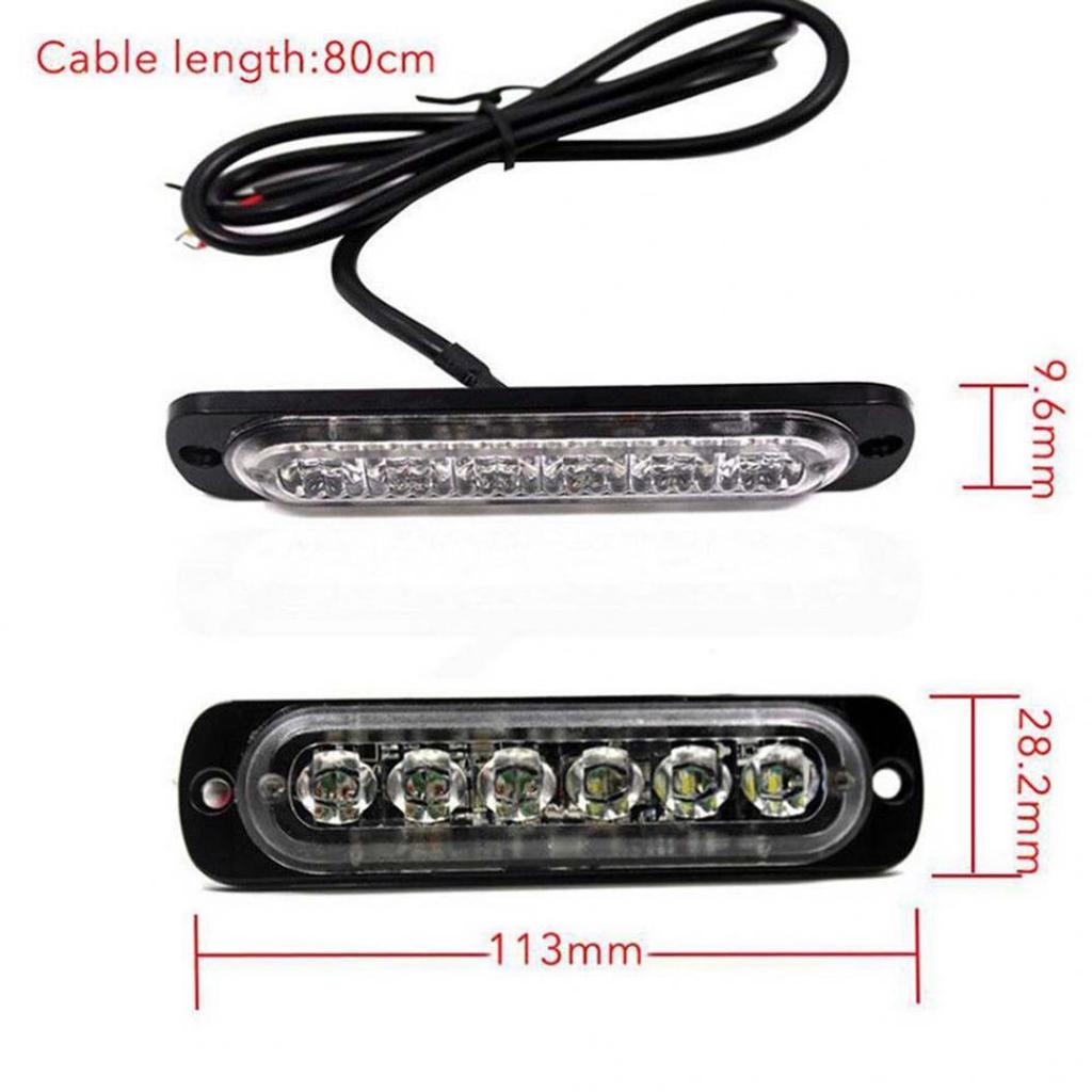 SET OF 2 AMBER LED GRILL LIGHTS FLASHING WARNING RECOVERY STROBES VAN 12v /& 24v