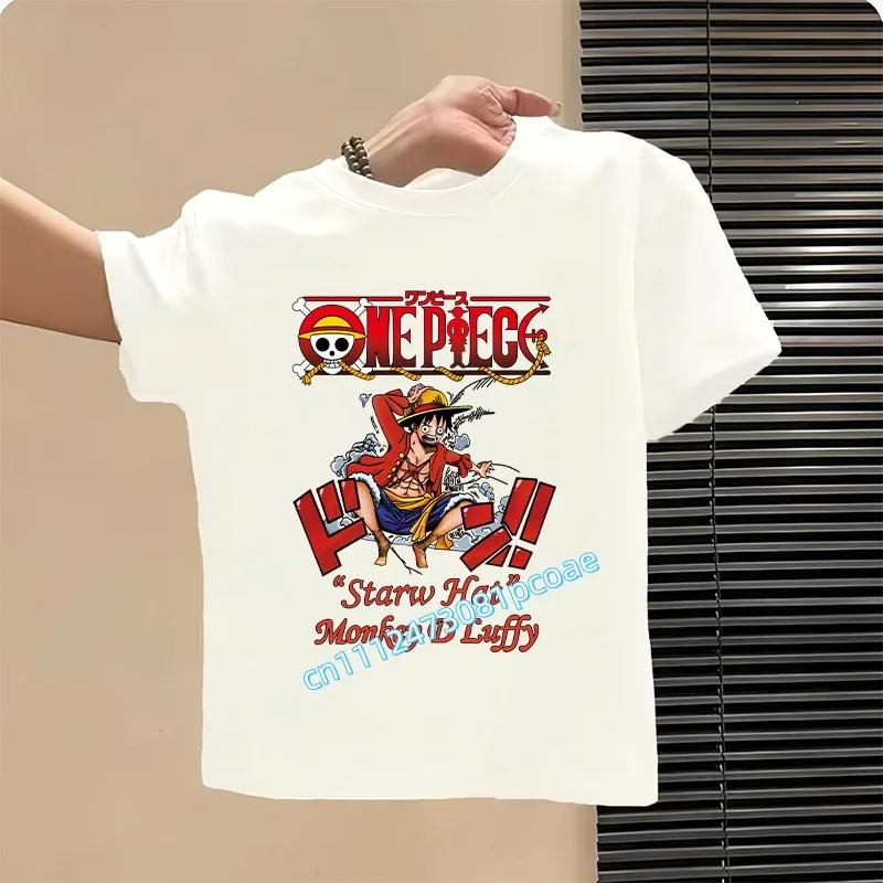 Summer New Luffy Zoro One Piece Anime Boys Girls Cotton Tee Shirts Short Sleeve Tops Baby Clothing Toddler Children Clothes Tops