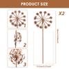 2Pcs Metal Decorative Garden Stakes Flower Patio Balcony Planter Garden Decor Home Yard Outdoor Rusty Finish Fence Decor