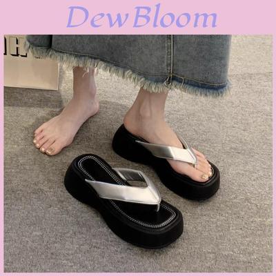 Summer Thicksoled Flip Flops For Women With Pu Upper And Rubber Sole For Casual Beach Wear