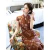 Retro red national style cheongsam 1011 summer new new Chinese style beautiful temperament dress can be worn every day