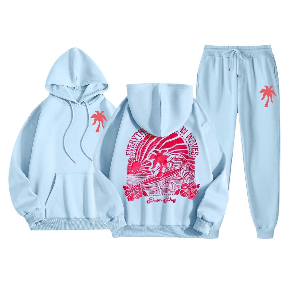 Autunno 2024 Set Felpe con Cappuccio da Donna Manica Lunga Felpe con Cappuccio+Pantaloni Sportivi Casual a Vita Alta con Coulisse Set 2 Pezzi Y2K