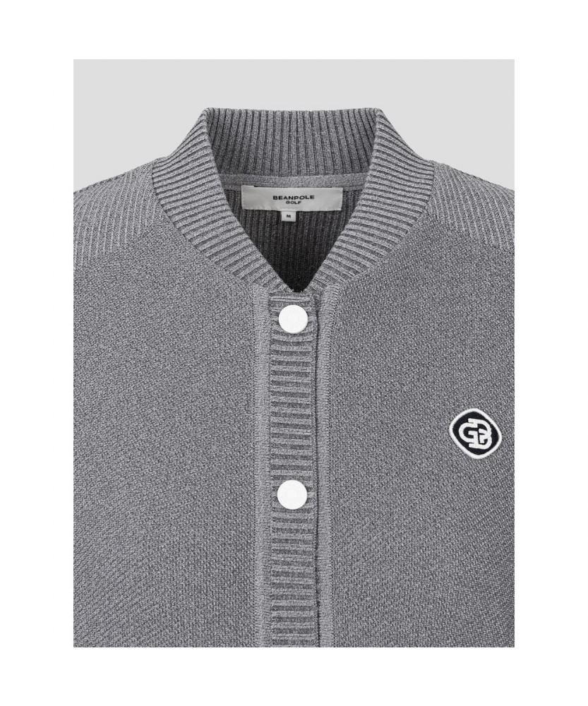 BEANPOLE GOLF Women'S Collar Neck Full Open Knit Vest Grey