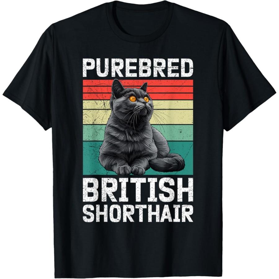 British Shorthair Dad PUREBRED BRITISH SHORTHAIR Cats T-Shirt XXXXXL чёрный